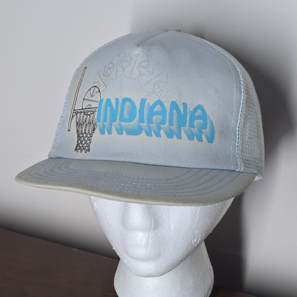 Vintage INDIANA HOOSIERS Snapback Hat Mesh Trucker 80s Distressed
